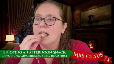 34194 - Enjoying an Afternoon Snack: Devouring Gingerbread Men - HEAD FIRST!